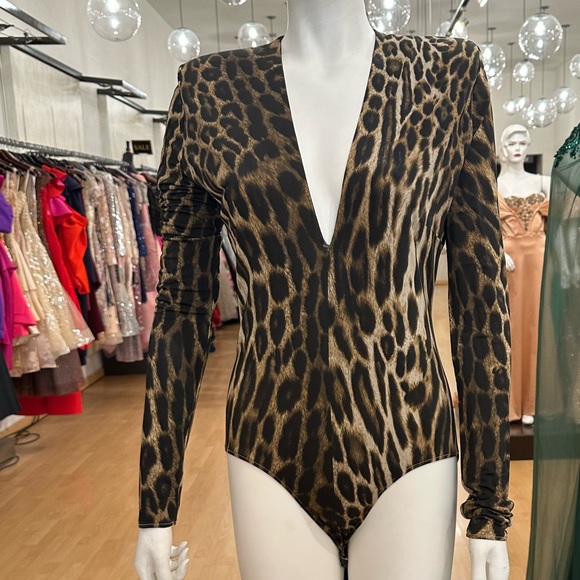 Alexandre Vauthier Leopard Print Bodysuit - Picture 2 of 8